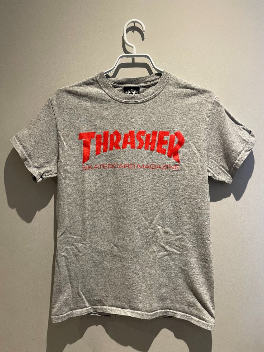 Thrasher Skate Mag Logo T-Shirt Grey Red Size S